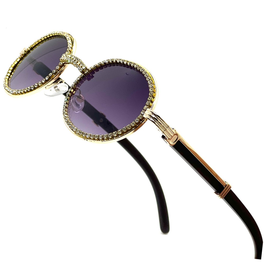 Buffs Sunglasses Frame Gold Accent Black Lens Men's Fashion Shades Sophisticated
